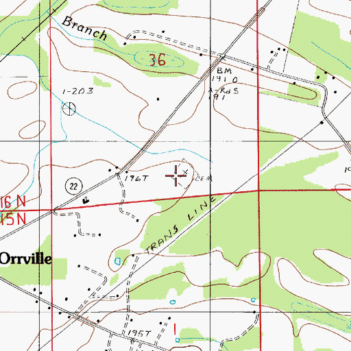 Topographic Map of Fulton Cemetery, AL