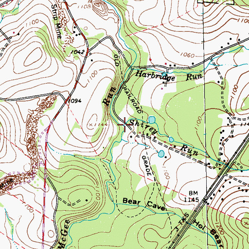 Topographic Map of Shirey Run, PA