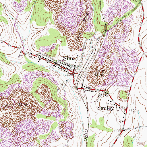 Topographic Map of Shoaf, PA