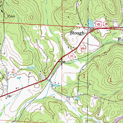 Topographic Map of Fulton Creek, AL