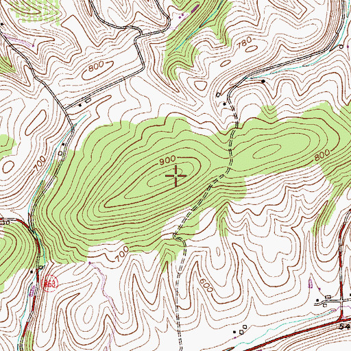 Topographic Map of Shochary Ridge, PA