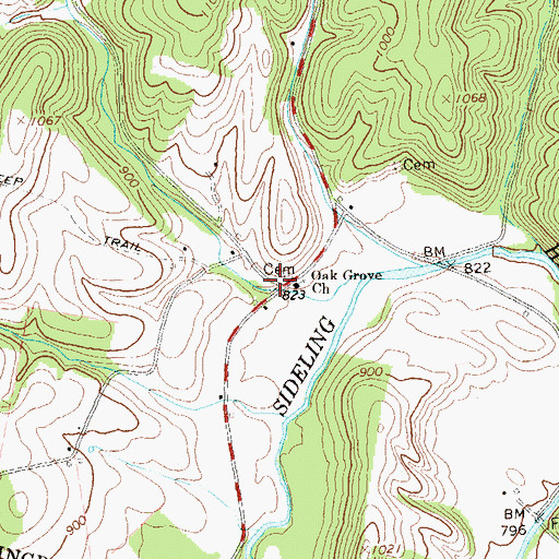 Topographic Map of Shore Valley, PA