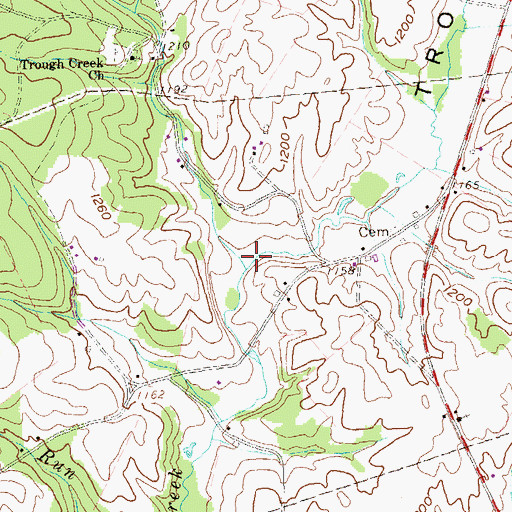 Topographic Map of Shores Branch, PA
