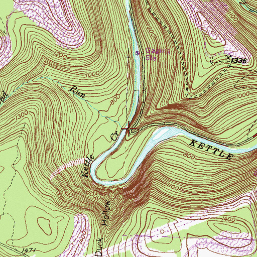 Topographic Map of Short Bond Run, PA