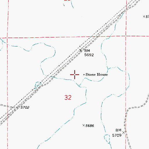 Topographic Map of Stone House, AZ