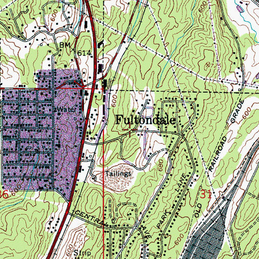 Topographic Map of Fultondale, AL