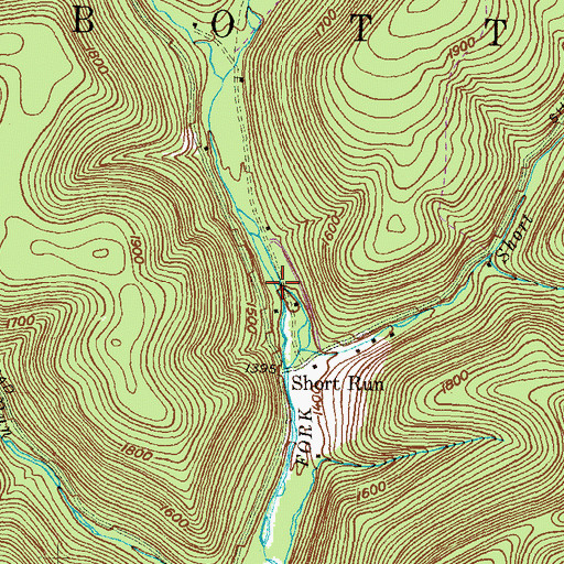 Topographic Map of Short Run, PA