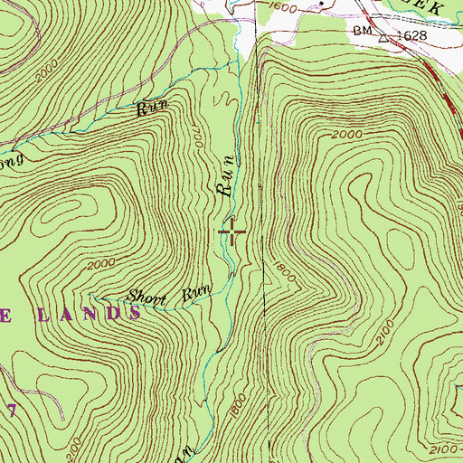 Topographic Map of Short Run, PA