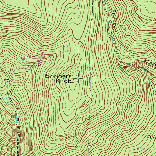 Topographic Map of Shriners Knob, PA