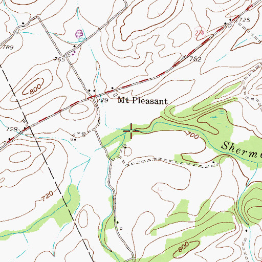 Topographic Map of Shultz Creek, PA