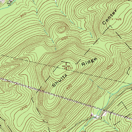 Topographic Map of Shultz Ridge, PA