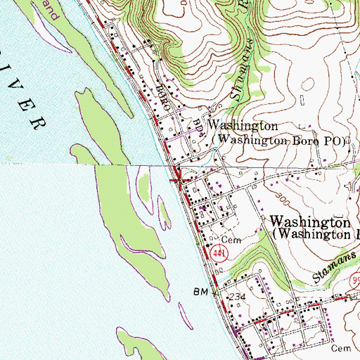 Topographic Map of Shumans Run, PA
