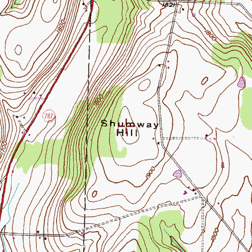 Topographic Map of Shumway Hill, PA