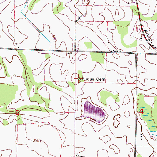 Topographic Map of Fuqua Cemetery, AL