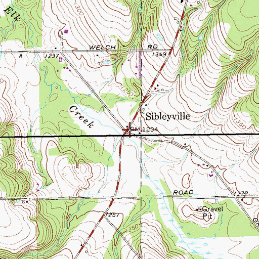 Topographic Map of Sibleyville, PA