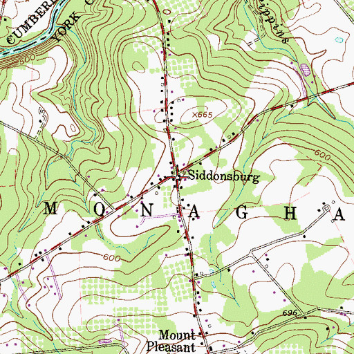 Topographic Map of Siddonsburg, PA