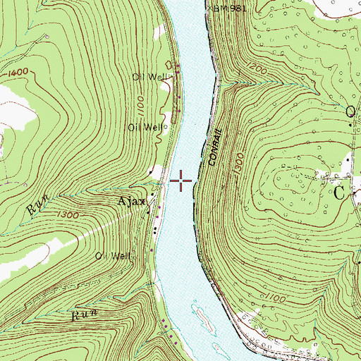 Topographic Map of Siefer Run, PA