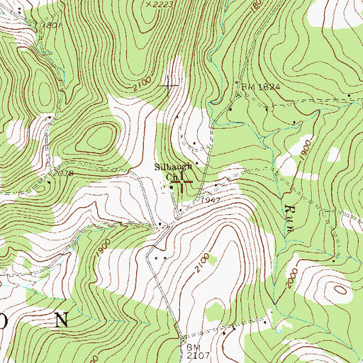 Topographic Map of Sillbaugh Church, PA
