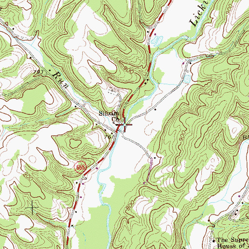 Topographic Map of Siloam Church, PA