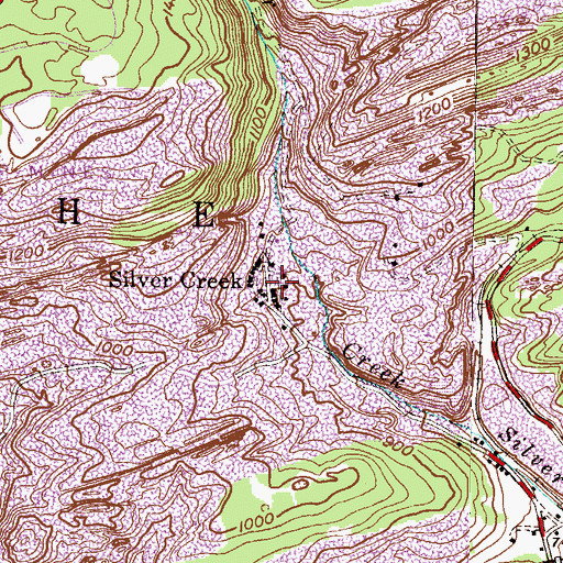 Topographic Map of Silver Creek, PA