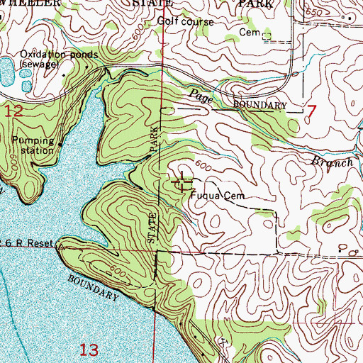 Topographic Map of Fuqual Cemetery, AL