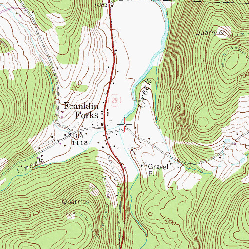 Topographic Map of Silver Creek, PA
