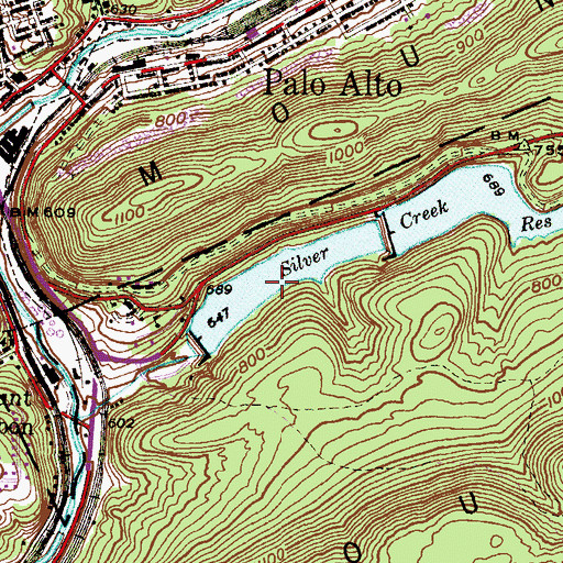 Topographic Map of Silver Creek, PA