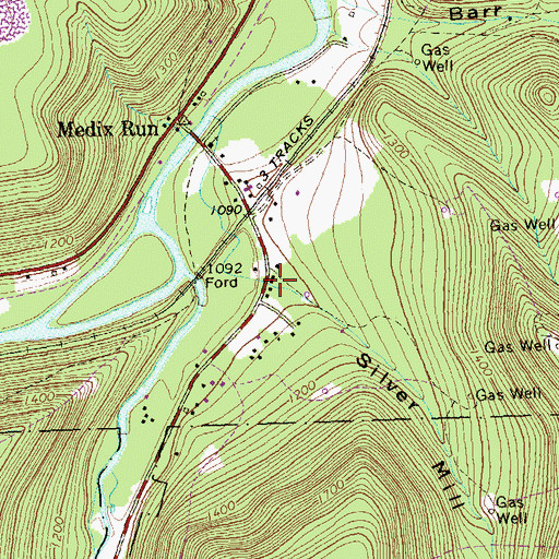 Topographic Map of Silver Mill Hollow, PA