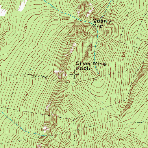 Topographic Map of Silver Mine Knob, PA