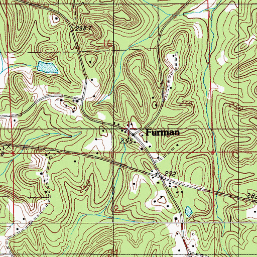 Topographic Map of Furman, AL
