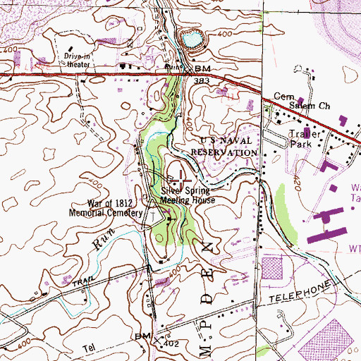 Topographic Map of Silver Spring Meeting House, PA