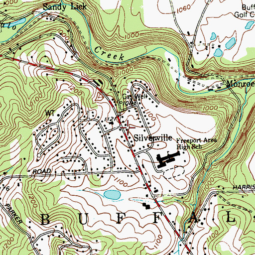 Topographic Map of Silverville, PA