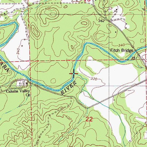 Topographic Map of Furnace Branch, AL