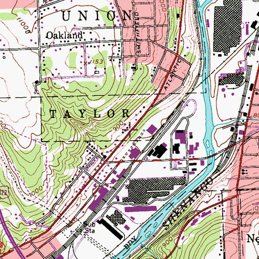 Topographic Map of Simpson Church, PA