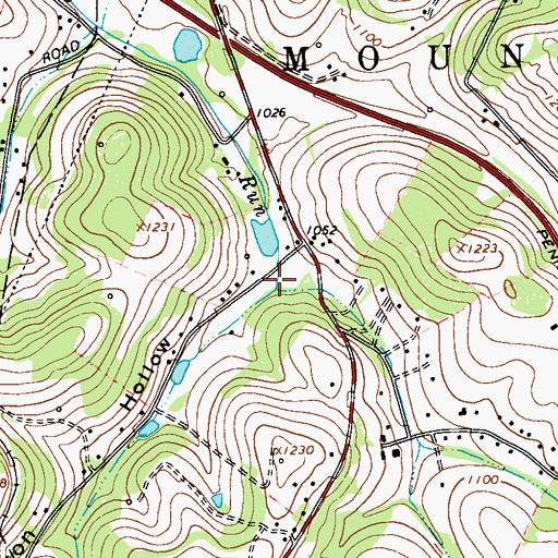 Topographic Map of Simpson Hollow, PA