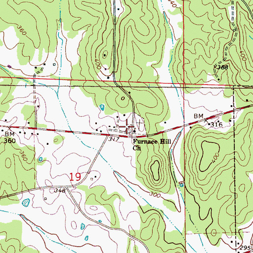 Topographic Map of Furnace Hill Church, AL