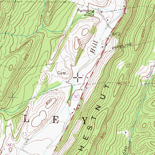 Topographic Map of Singers Gap Run, PA