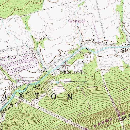 Topographic Map of Singersville, PA