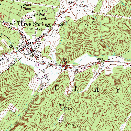Topographic Map of Sinking Run, PA