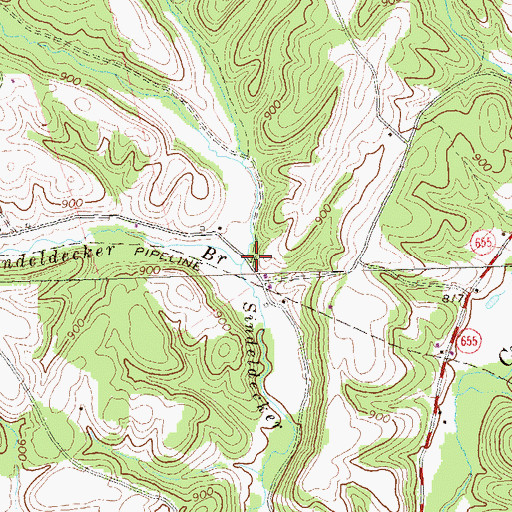 Topographic Map of Sipes Branch, PA
