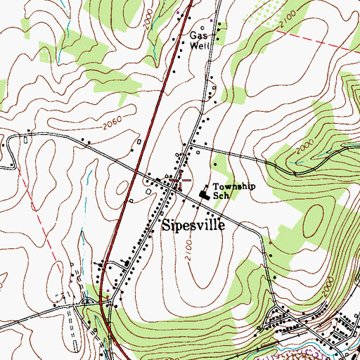 Topographic Map of Sipesville, PA