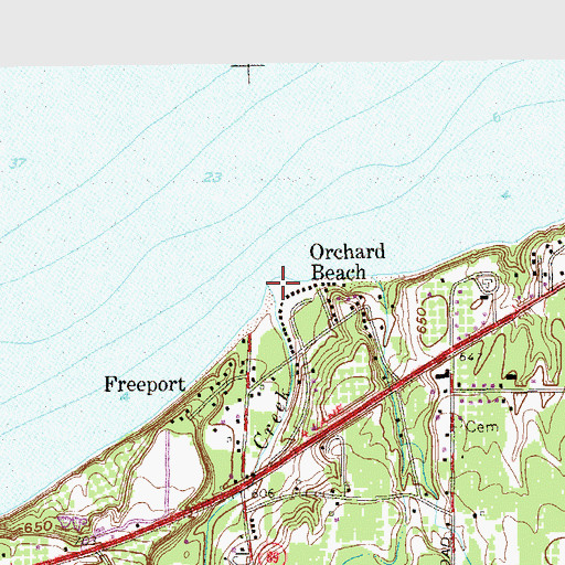 Topographic Map of Sixteenmile Creek, PA