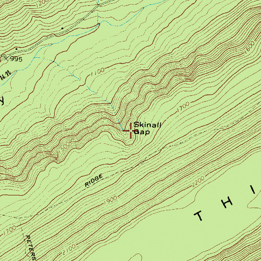Topographic Map of Skinall Gap, PA