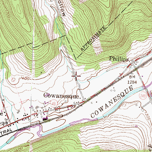 Topographic Map of Skinner Hollow, PA