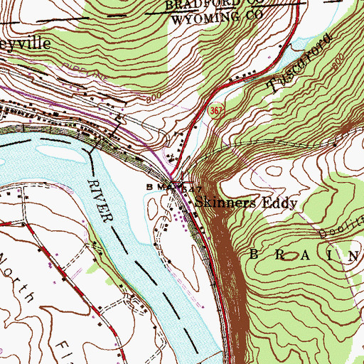 Topographic Map of Skinners Eddy, PA
