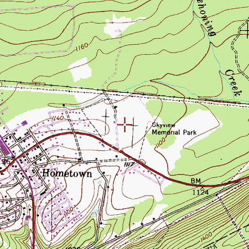 Topographic Map of Skyview Memorial Park, PA