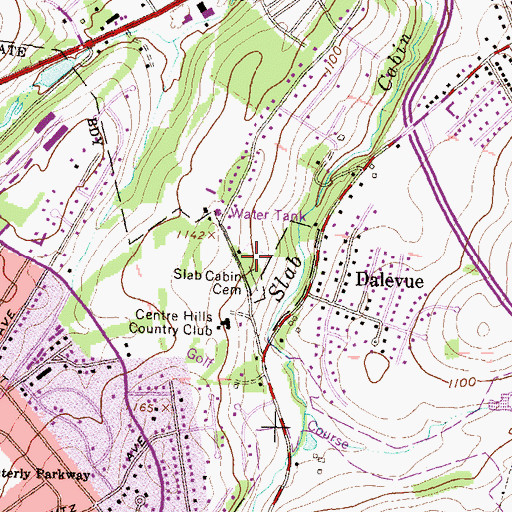 Topographic Map of Slab Cabin Cemetery, PA