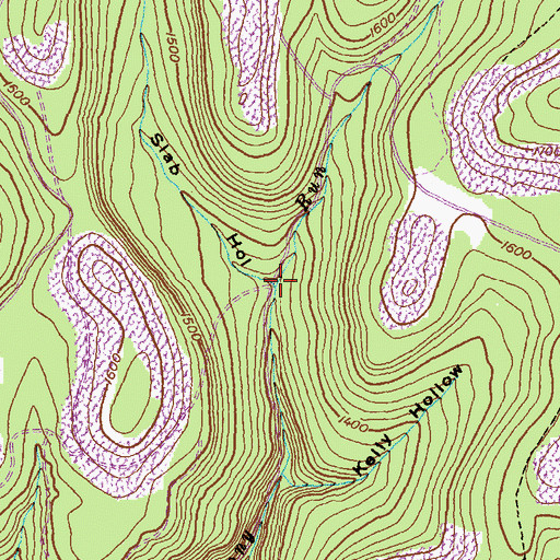 Topographic Map of Slab Hollow, PA