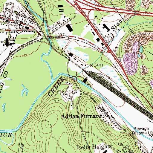 Topographic Map of Slab Run, PA