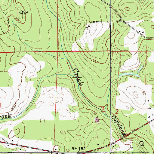 Topographic Map of Gafford Creek, AL